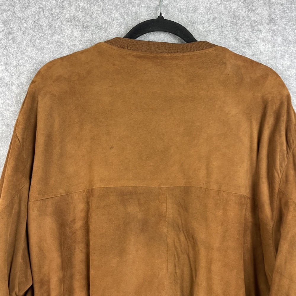 VTG Ralph Lauren Suede Leather Pullover‎ Womens 12 Brown Quiet Luxury 80s 90s - Picture 10 of 16